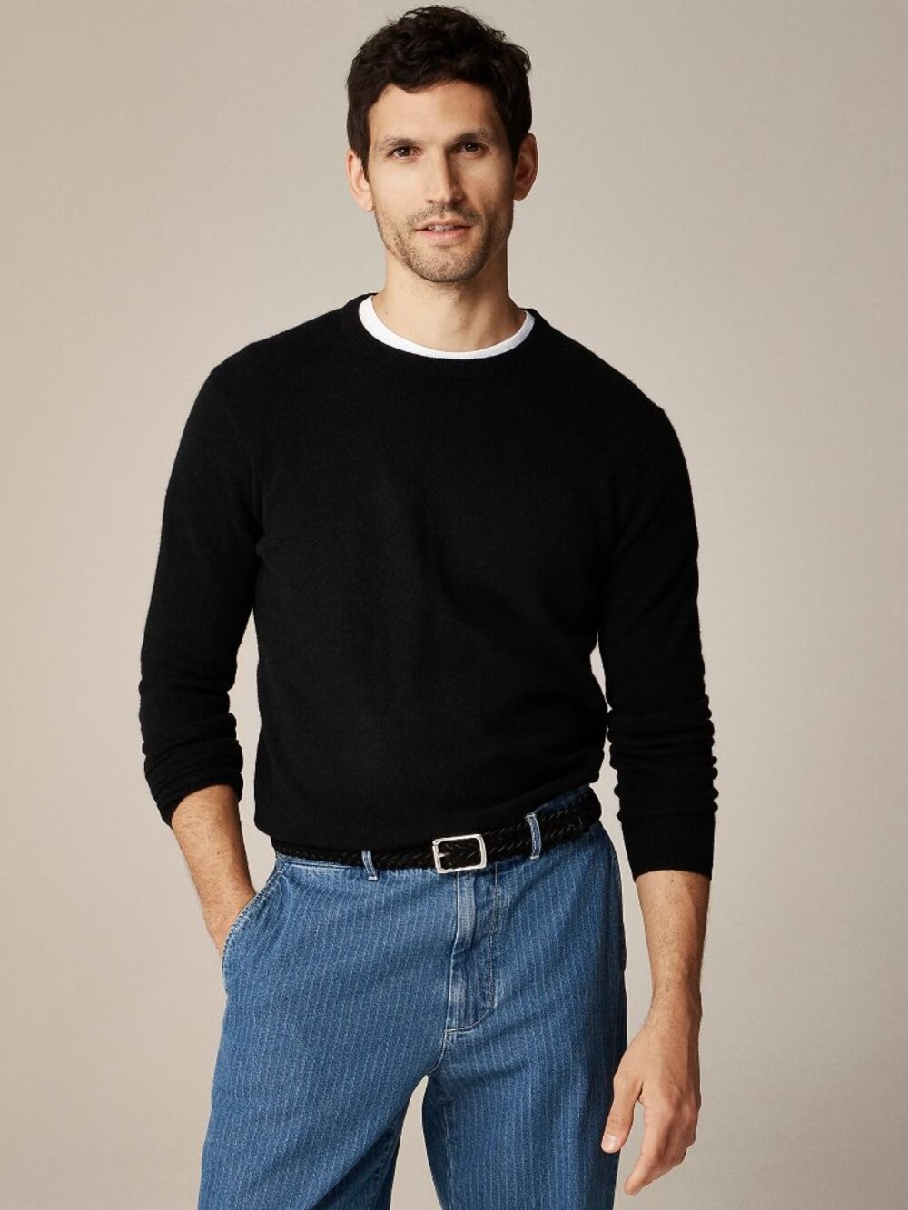 J. Crew Cashmere Crewneck Sweater in Black Size Medium NWT